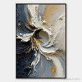 HOLMAN ART Spiral Light – White Gold Spiral Texture Abstract - image 1