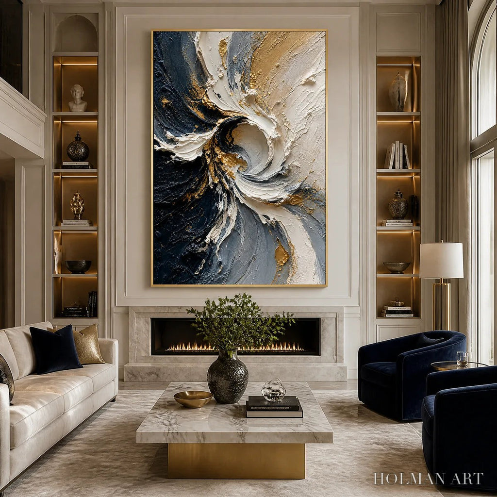 HOLMAN ART Spiral Light – White Gold Spiral Texture Abstract - image 2