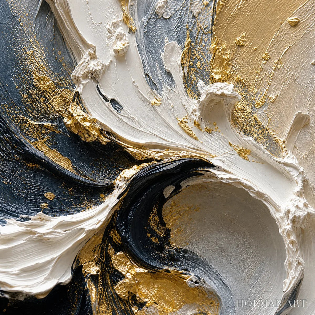 HOLMAN ART Spiral Light – White Gold Spiral Texture Abstract - image 3