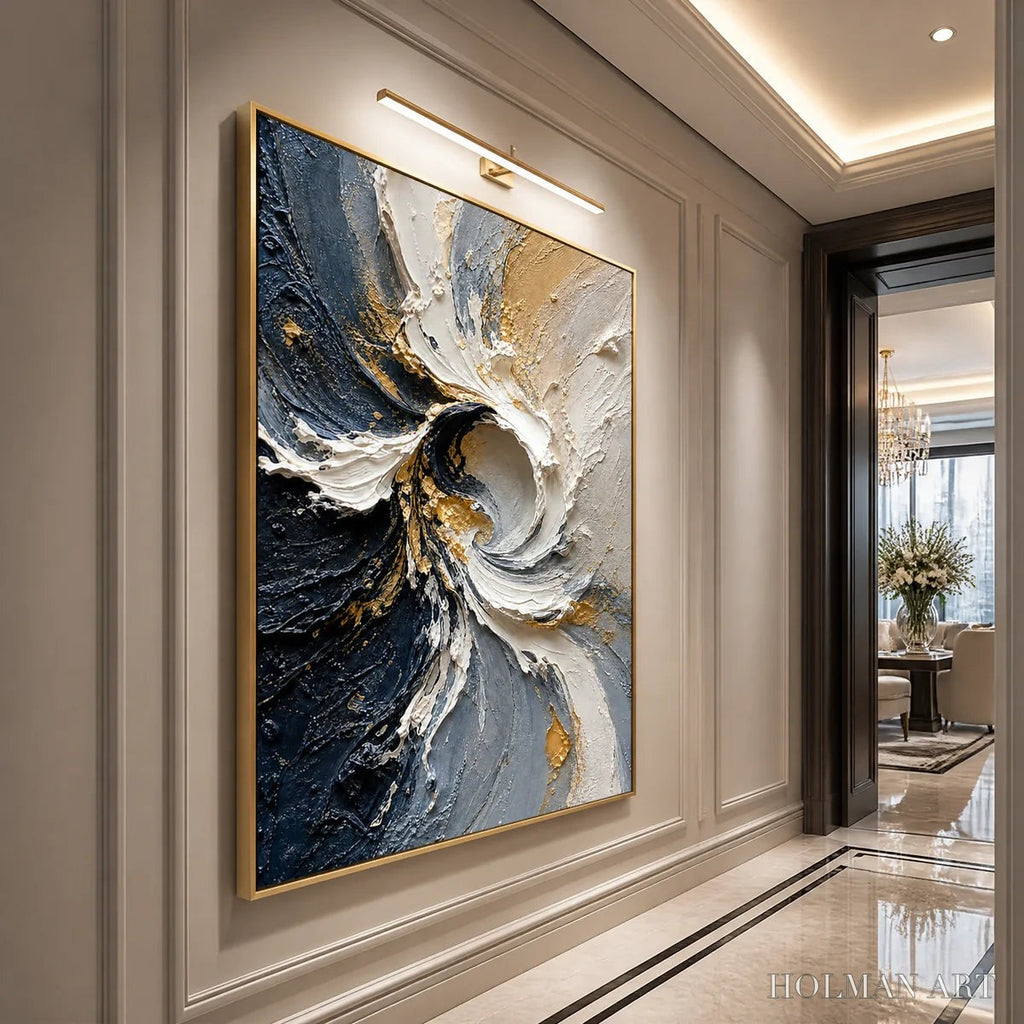 HOLMAN ART Spiral Light – White Gold Spiral Texture Abstract - image 4