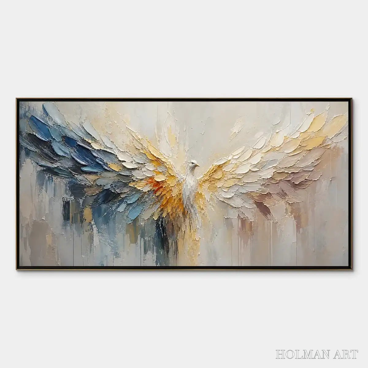 HOLMAN ART Golden Wings – Golden Angel Wings Abstract - image 1