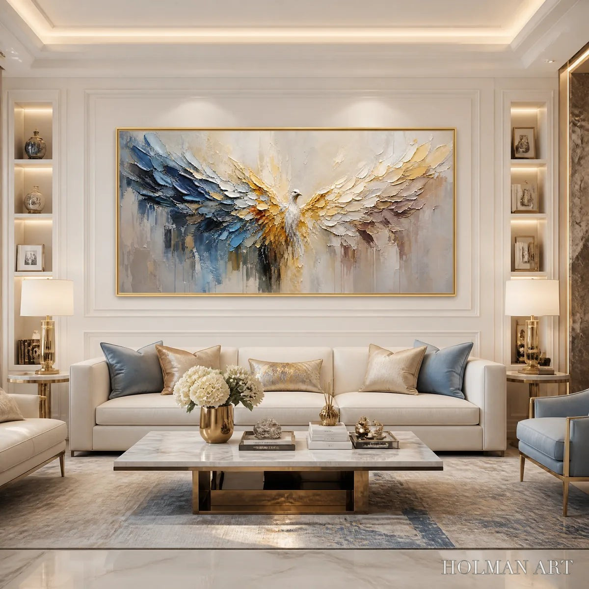 HOLMAN ART Golden Wings – Golden Angel Wings Abstract - image 2