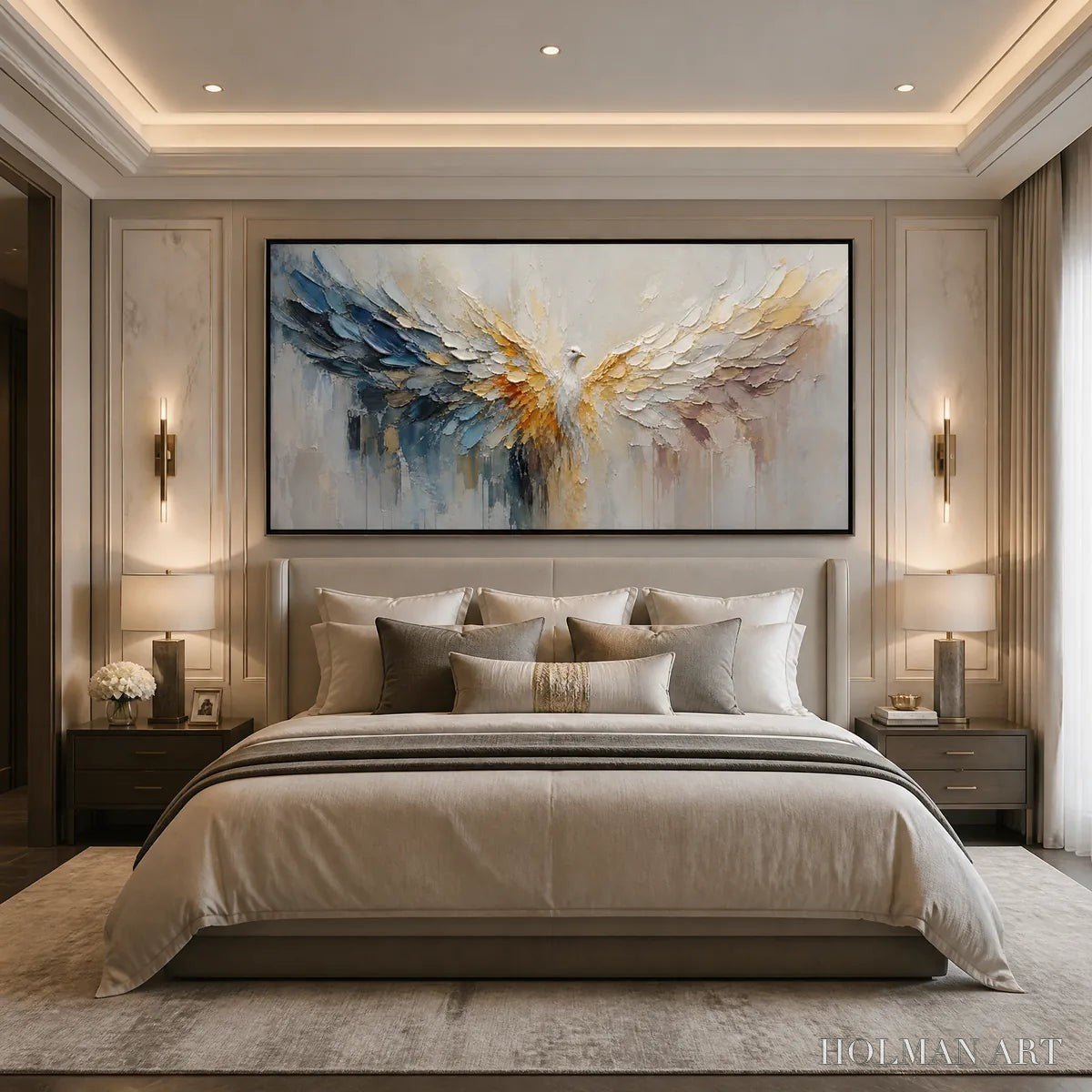 HOLMAN ART Golden Wings – Golden Angel Wings Abstract - image 5