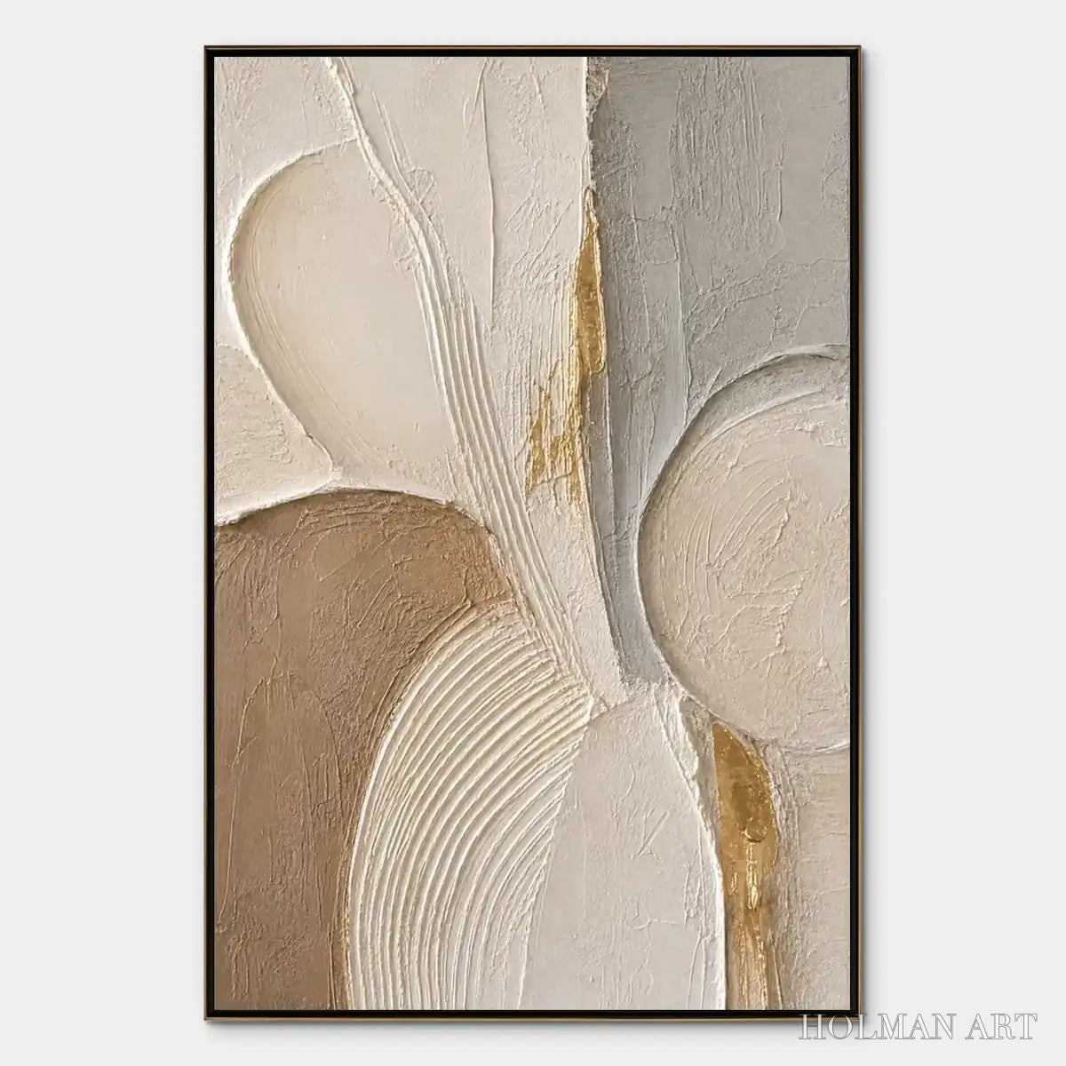 HOLMAN ART Sculpted Quiet – Neutral Sculpted Relief Abstract - image 1
