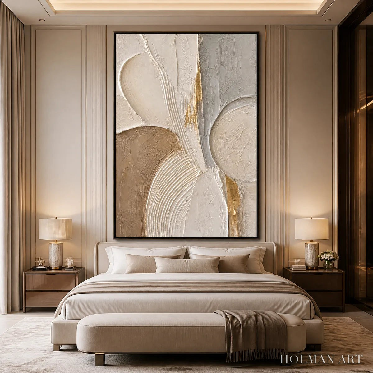 HOLMAN ART Sculpted Quiet – Neutral Sculpted Relief Abstract - image 5