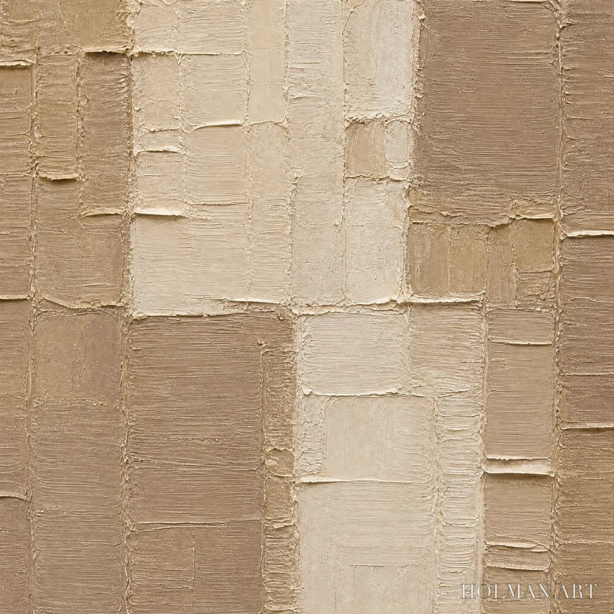HOLMAN ART Carved Sand – Beige Relief Texture Vertical Painting - image 3