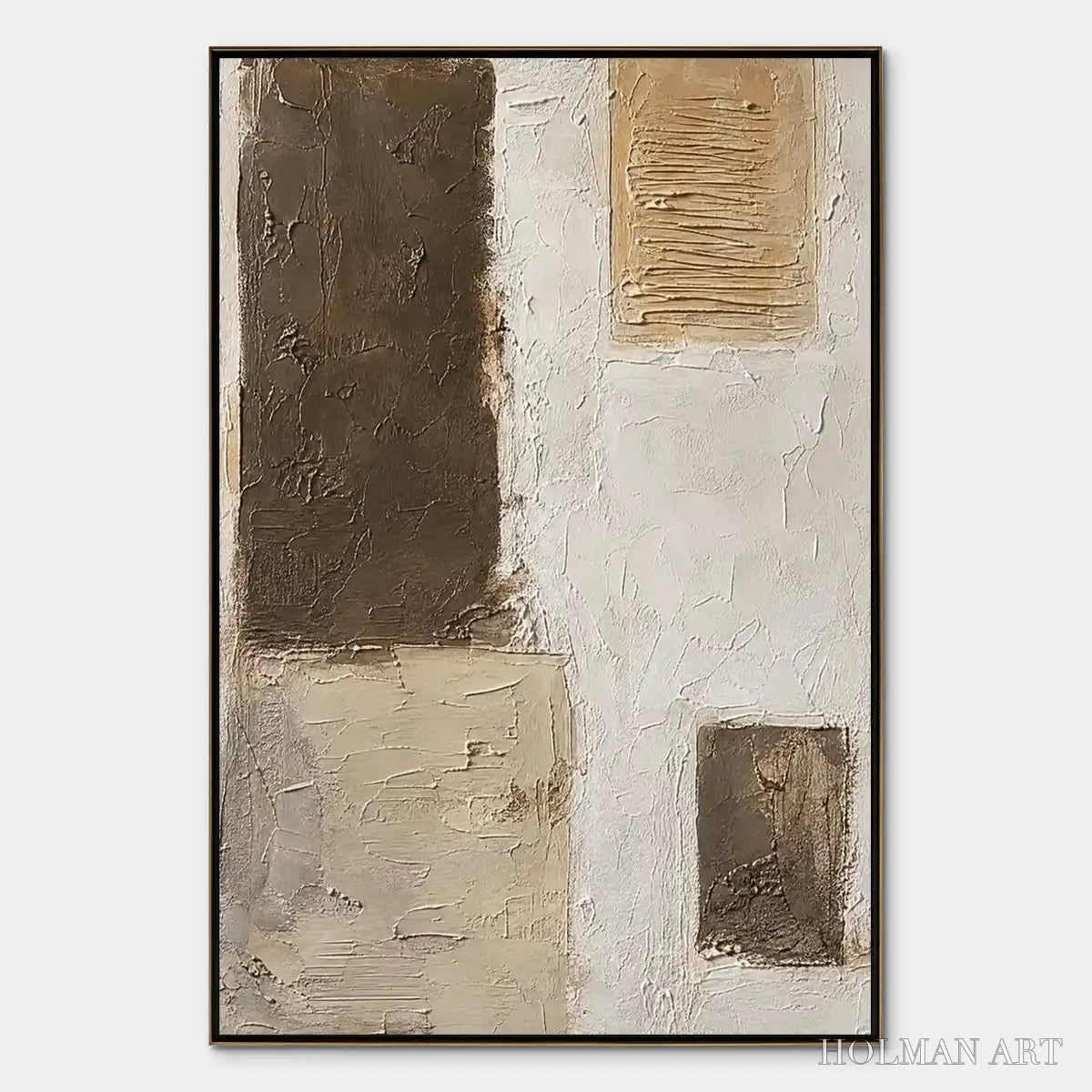 HOLMAN ART Quiet Blocks – Neutral Block Texture Abstract - image 1