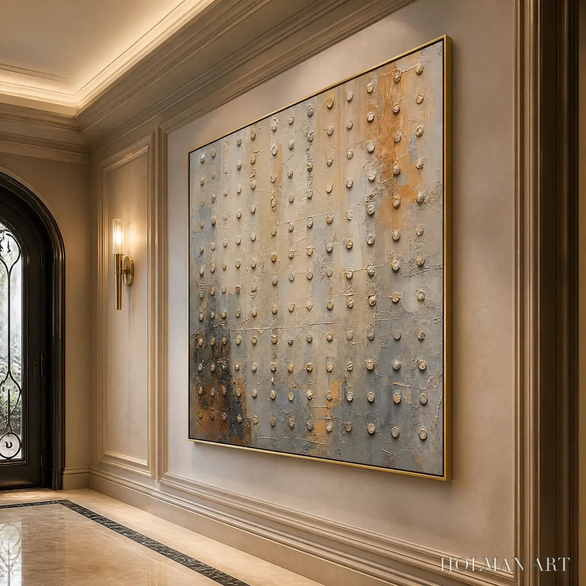 HOLMAN ART Sand Pearl Rhythm – Neutral Beaded Texture Abstract - image 4