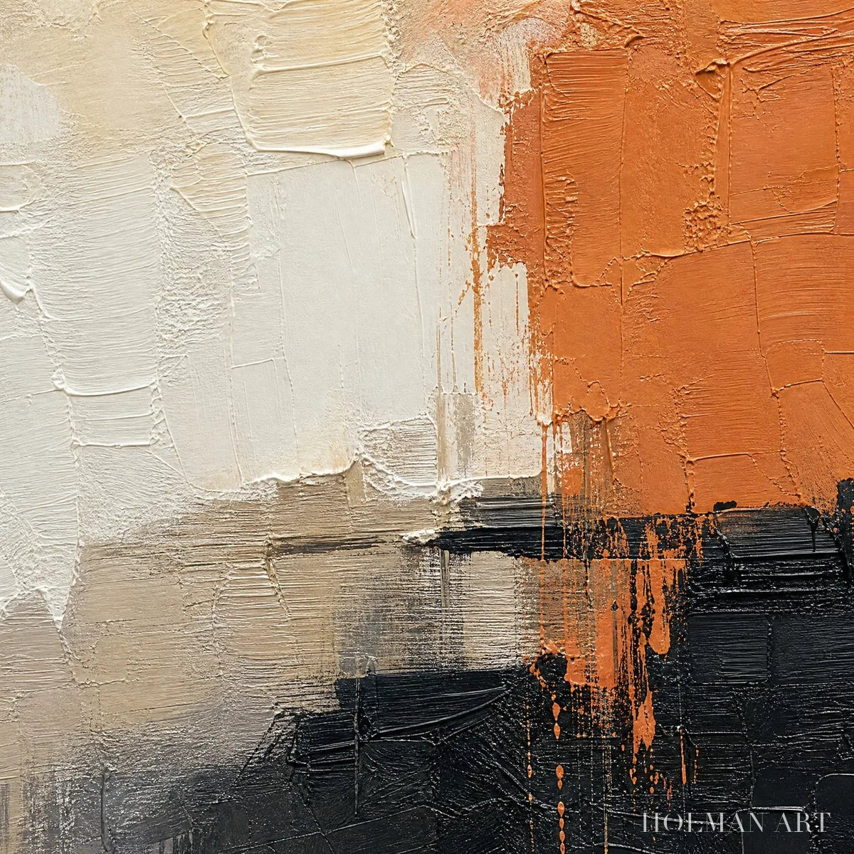 HOLMAN ART Coral Shadow – Coral Black Neutral Abstract - image 3
