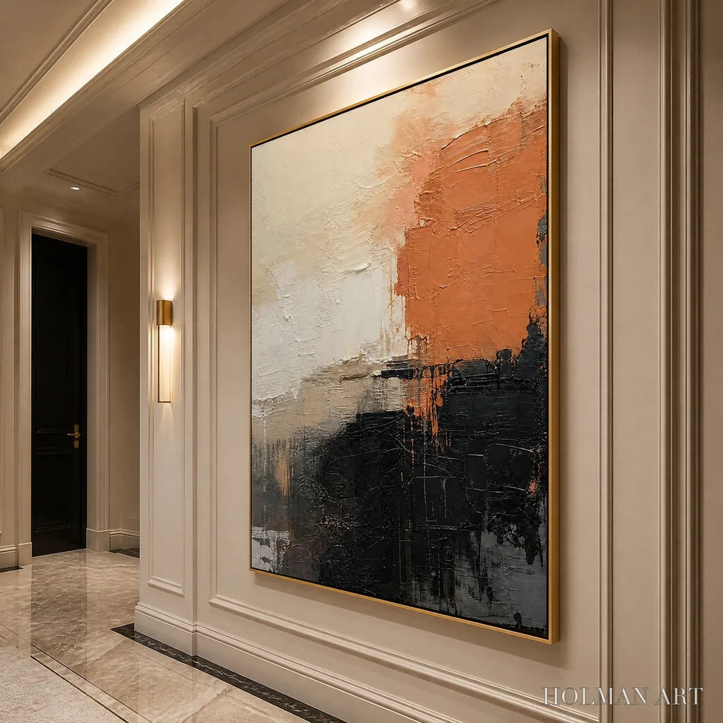 HOLMAN ART Coral Shadow – Coral Black Neutral Abstract - image 4