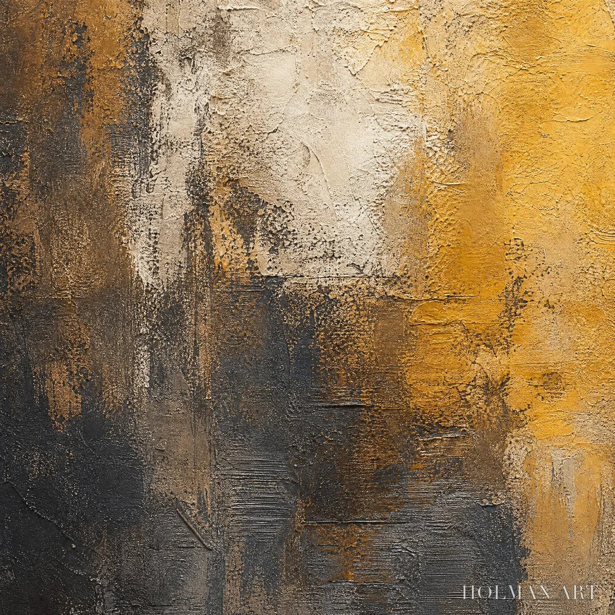 HOLMAN ART Dark Ember Rise – Dark Gold Vertical Abstract - image 3