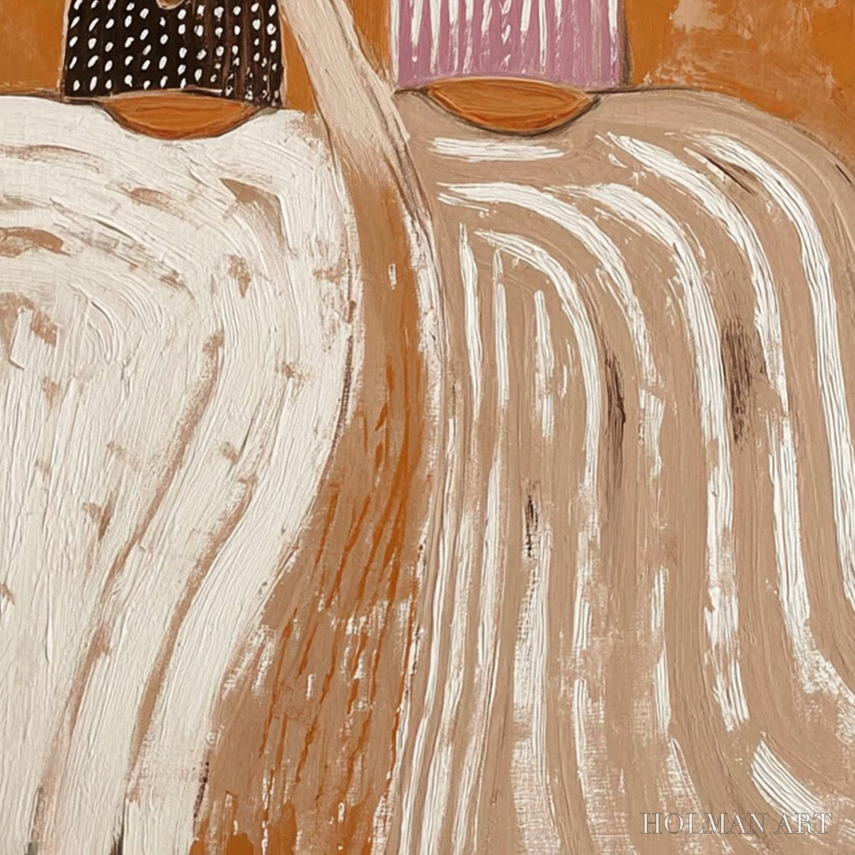 HOLMAN ART Sisters of the Soil – Textured Boho Folk Art Painting with Earthy Tones - image 5