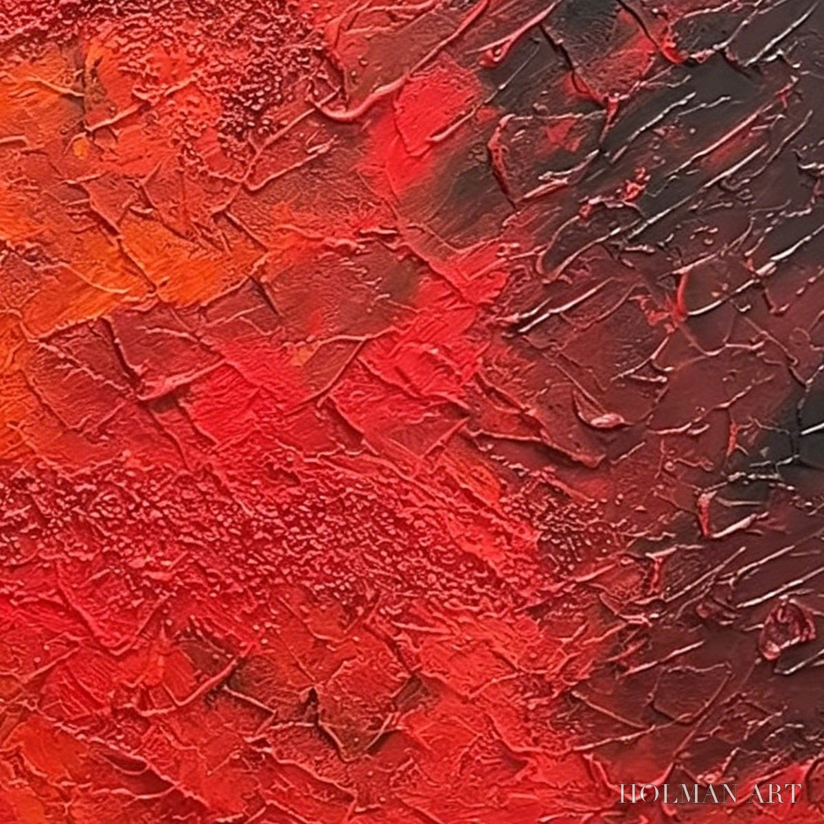 HOLMAN ART Inferno – Large Textured Red and Black Abstract Impasto Painting - image 3