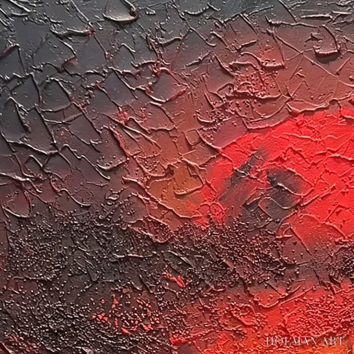 HOLMAN ART Inferno – Large Textured Red and Black Abstract Impasto Painting - image 5
