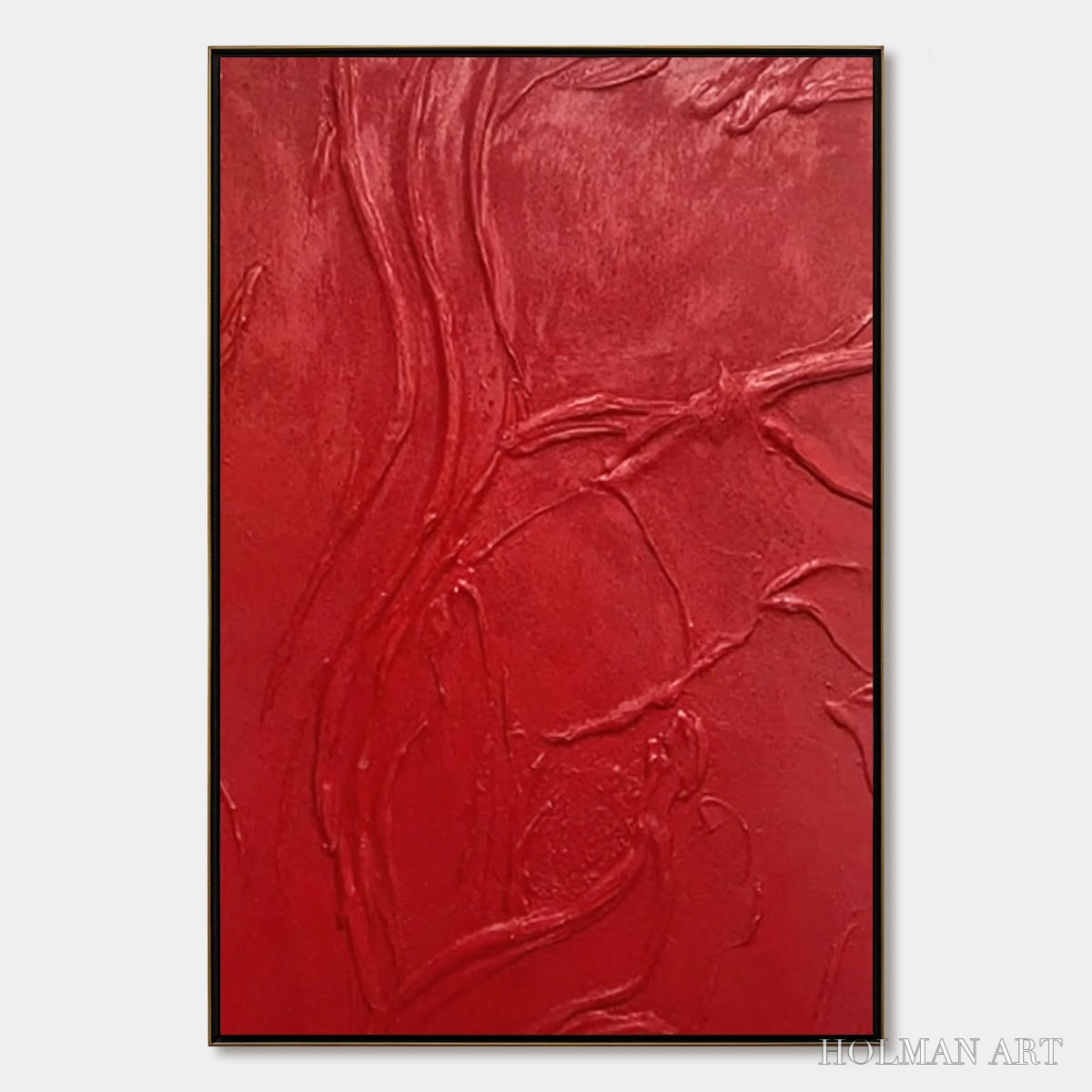 HOLMAN ART Ardor – Bold Red Textured Abstract Impasto - image 1