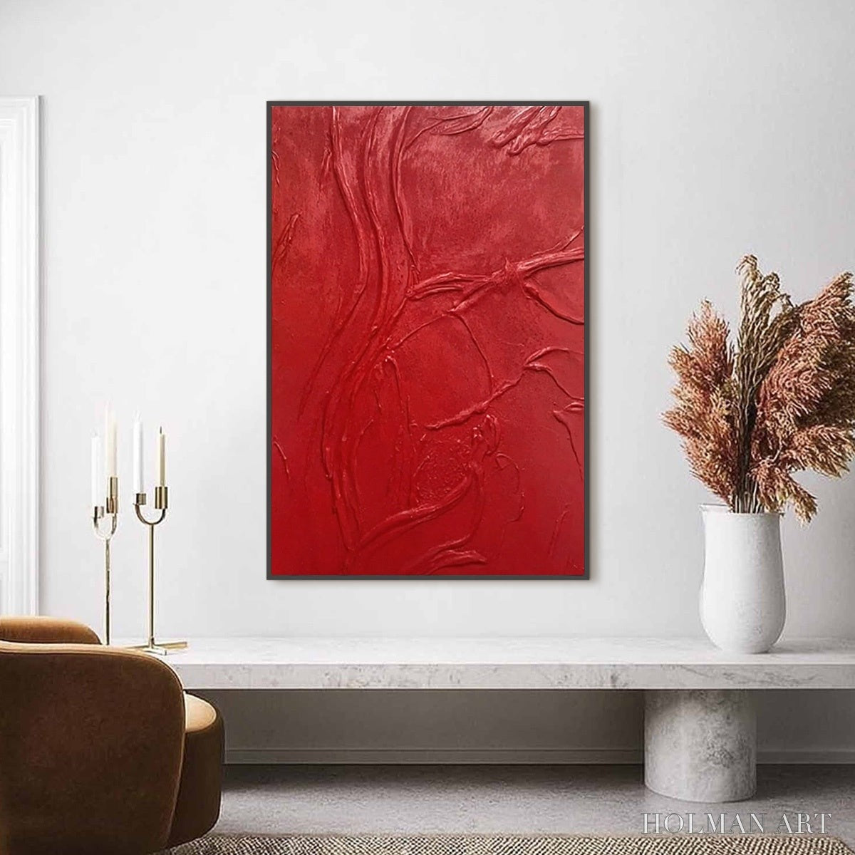 HOLMAN ART Ardor – Bold Red Textured Abstract Impasto - image 2