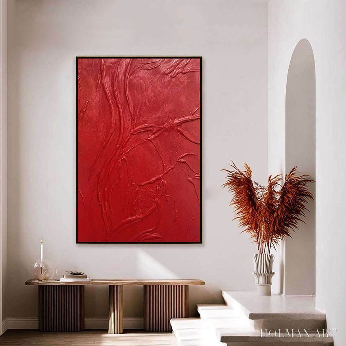 HOLMAN ART Ardor – Bold Red Textured Abstract Impasto - image 4