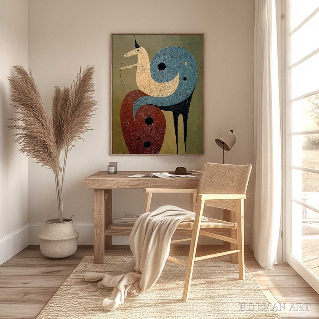 HOLMAN ART Spiral Guardian – Textured Abstract Mythical Creature Oil Painting - image 6