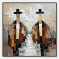 HOLMAN ART the Gentlemen'S Accord – Textured Abstract Painting of Three Figures - image 1