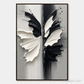 HOLMAN ART Metamorphosis – Textured Abstract Butterfly Painting in Black and White - image 1