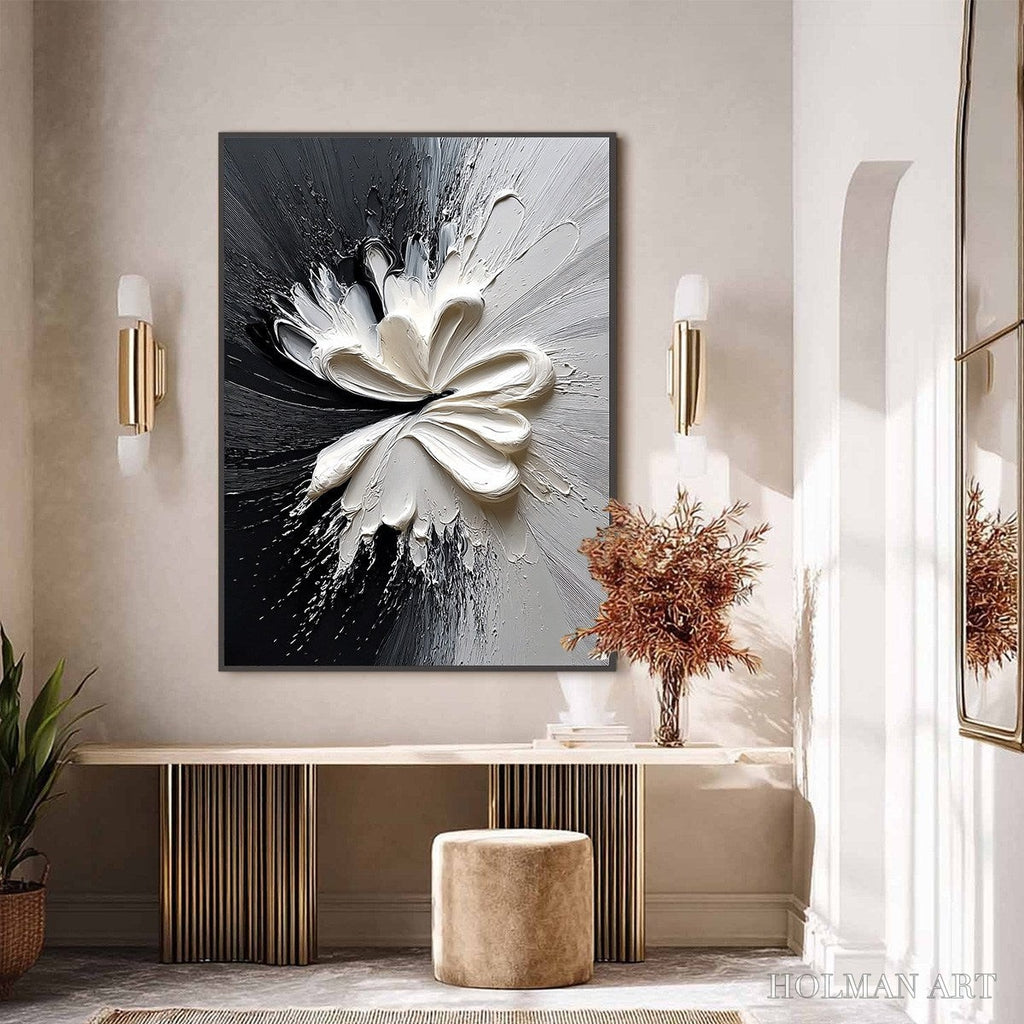 HOLMAN ART Genesis – Black and White Textured Abstract Impasto Painting - image 6