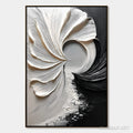 HOLMAN ART Convergence – Textured Black and White Abstract Impasto Painting - image 1