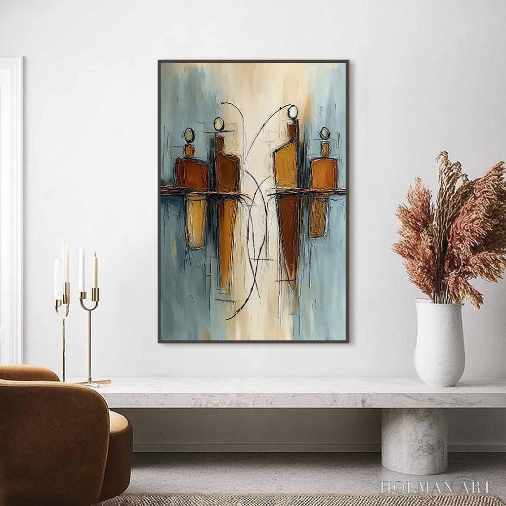 HOLMAN ART Convergence – Vertical Textured Abstract Oil Painting for Walls - image 2