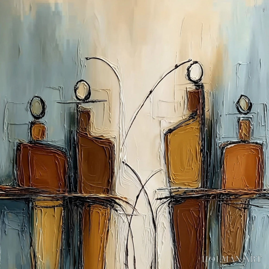 HOLMAN ART Convergence – Vertical Textured Abstract Oil Painting for Walls - image 3