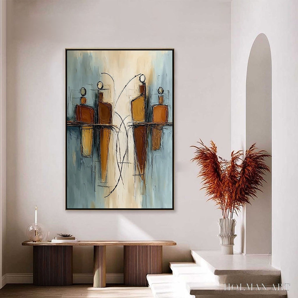 HOLMAN ART Convergence – Vertical Textured Abstract Oil Painting for Walls - image 4