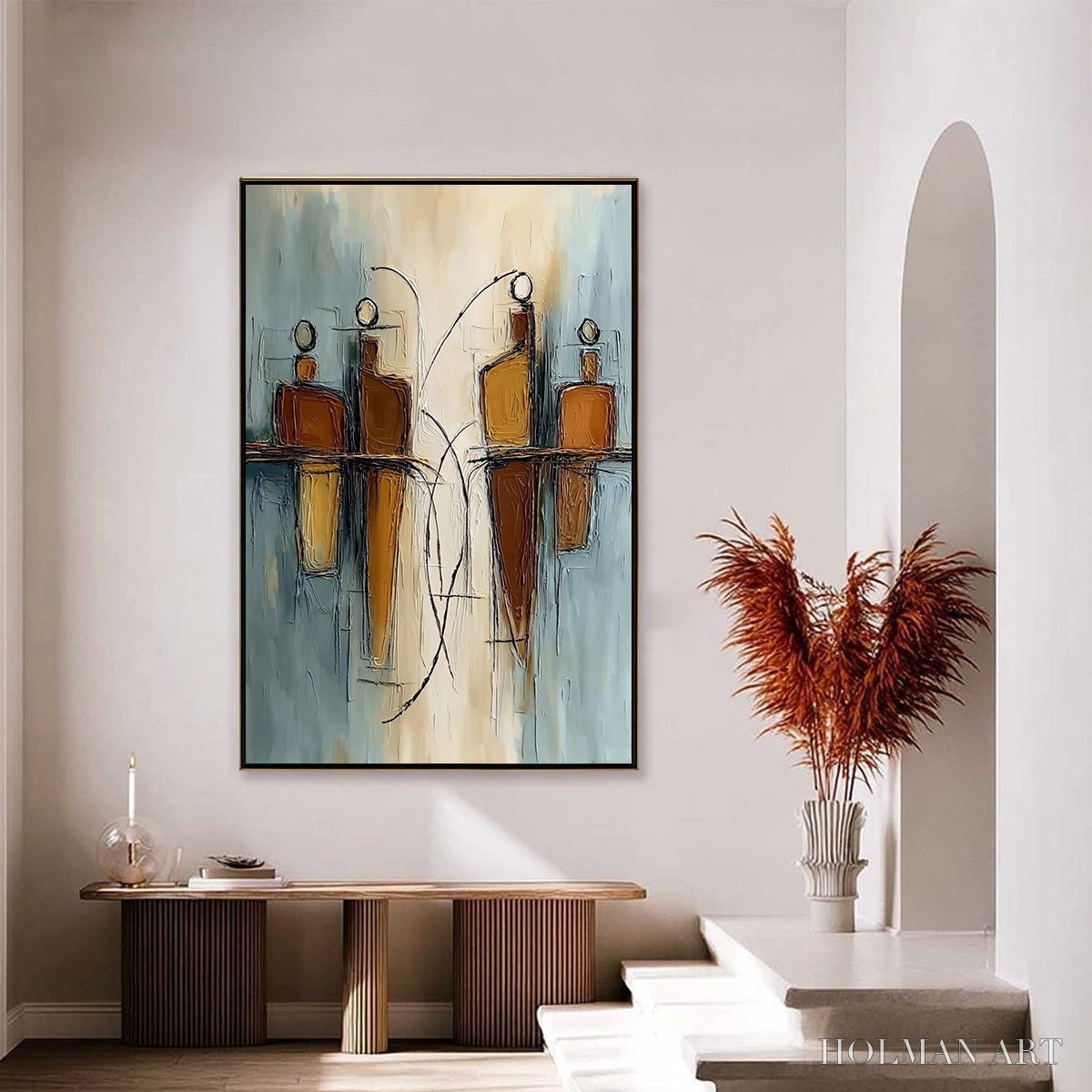 HOLMAN ART Convergence – Vertical Textured Abstract Oil Painting for Walls - image 4