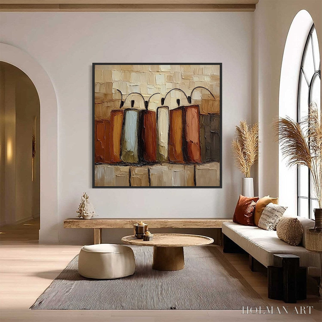 HOLMAN ART the Collective – Square Abstract Impasto Palette Knife Painting - image 2