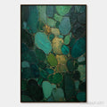 HOLMAN ART Emerald Riverbed Green Gold Textured Abstract Oil Painting - image 1
