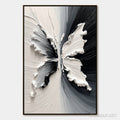 HOLMAN ART Metamorphosis – Heavy Texture Black and White Butterfly Painting - image 1