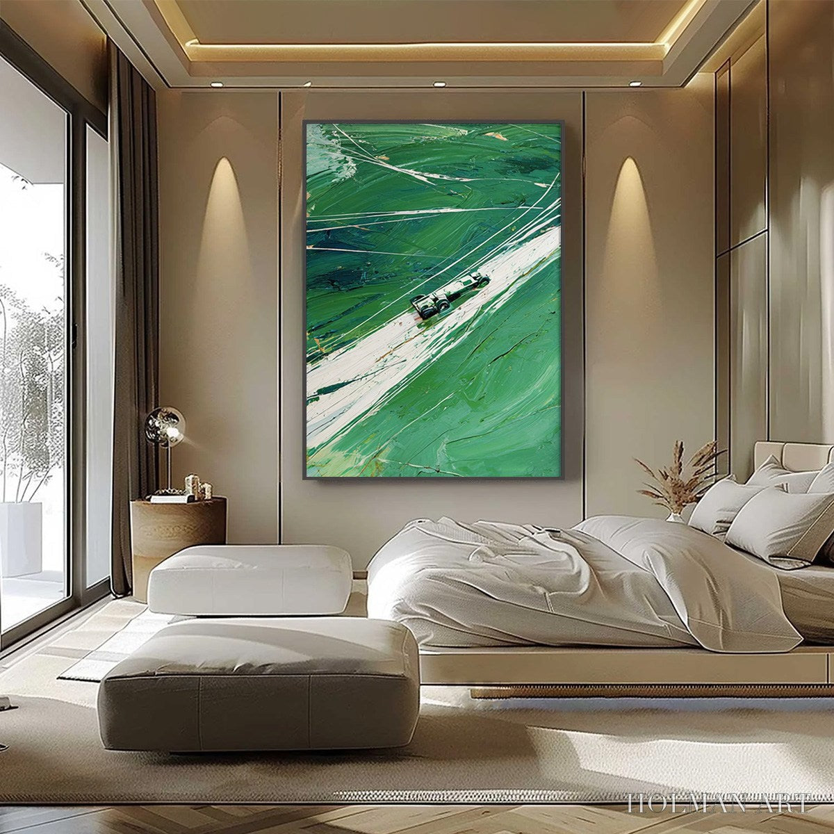 HOLMAN ART Verdant Velocity – Textured Impasto Painting of a Vintage Racing Car - image 6