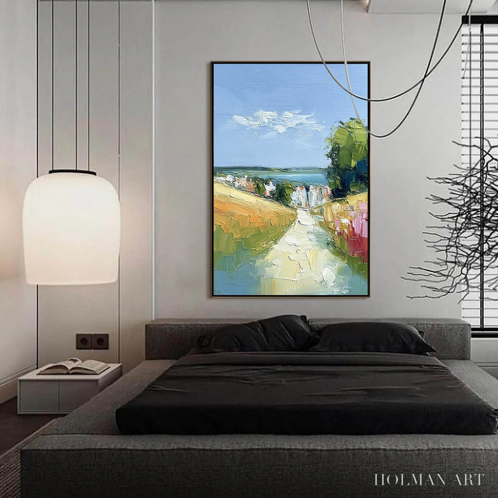 HOLMAN ART Via Al Mare – Textured Impasto Painting of a Coastal Village Path - image 4