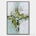 HOLMAN ART Verdant Sanctuary – Heavily Textured Abstract Green and White Painting - image 1