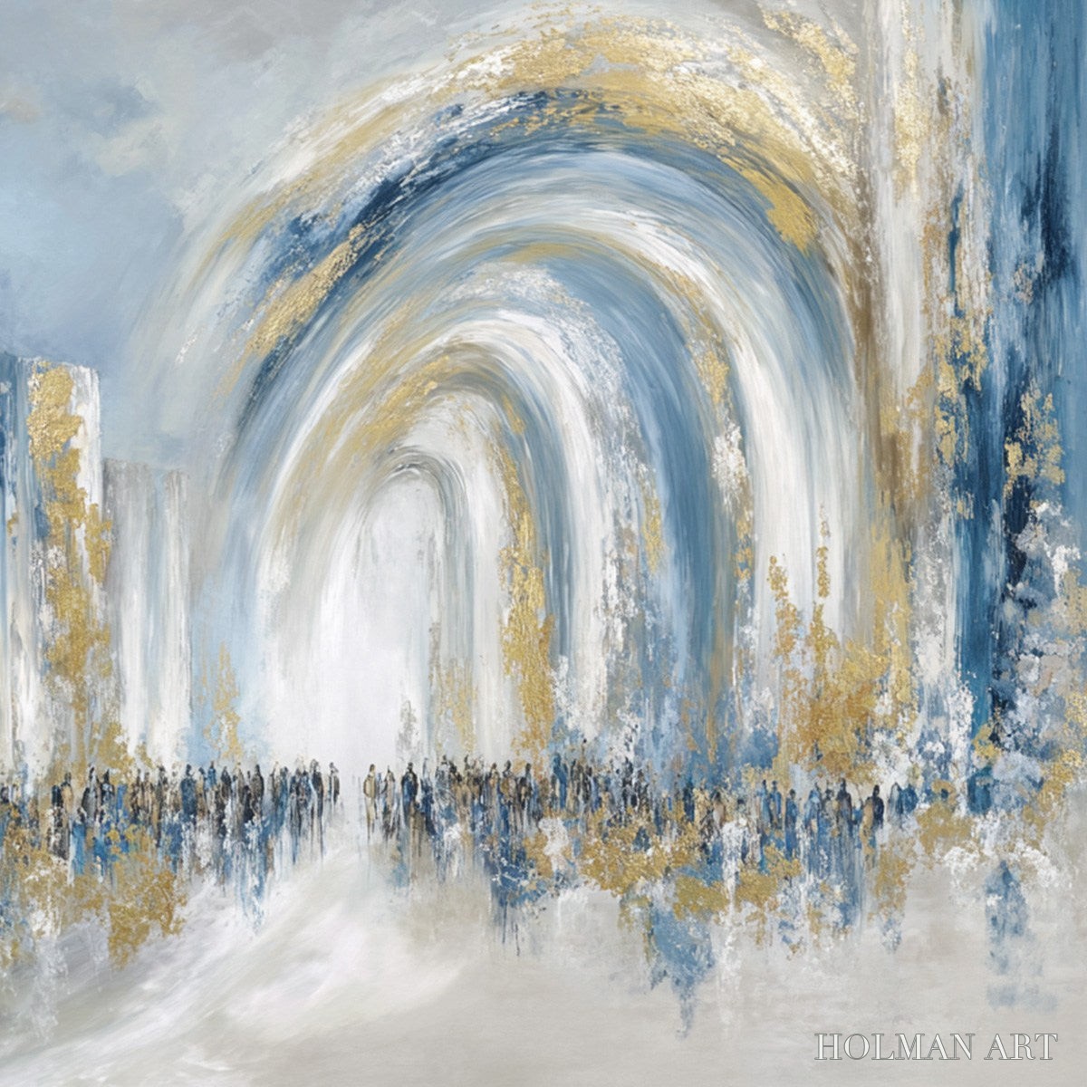 HOLMAN ART Procession – Textured Abstract Painting of a Golden Journey - image 3