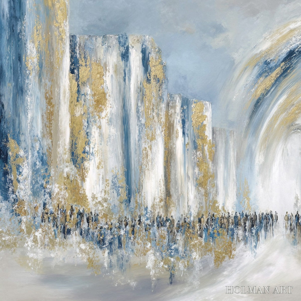 HOLMAN ART Procession – Textured Abstract Painting of a Golden Journey - image 5