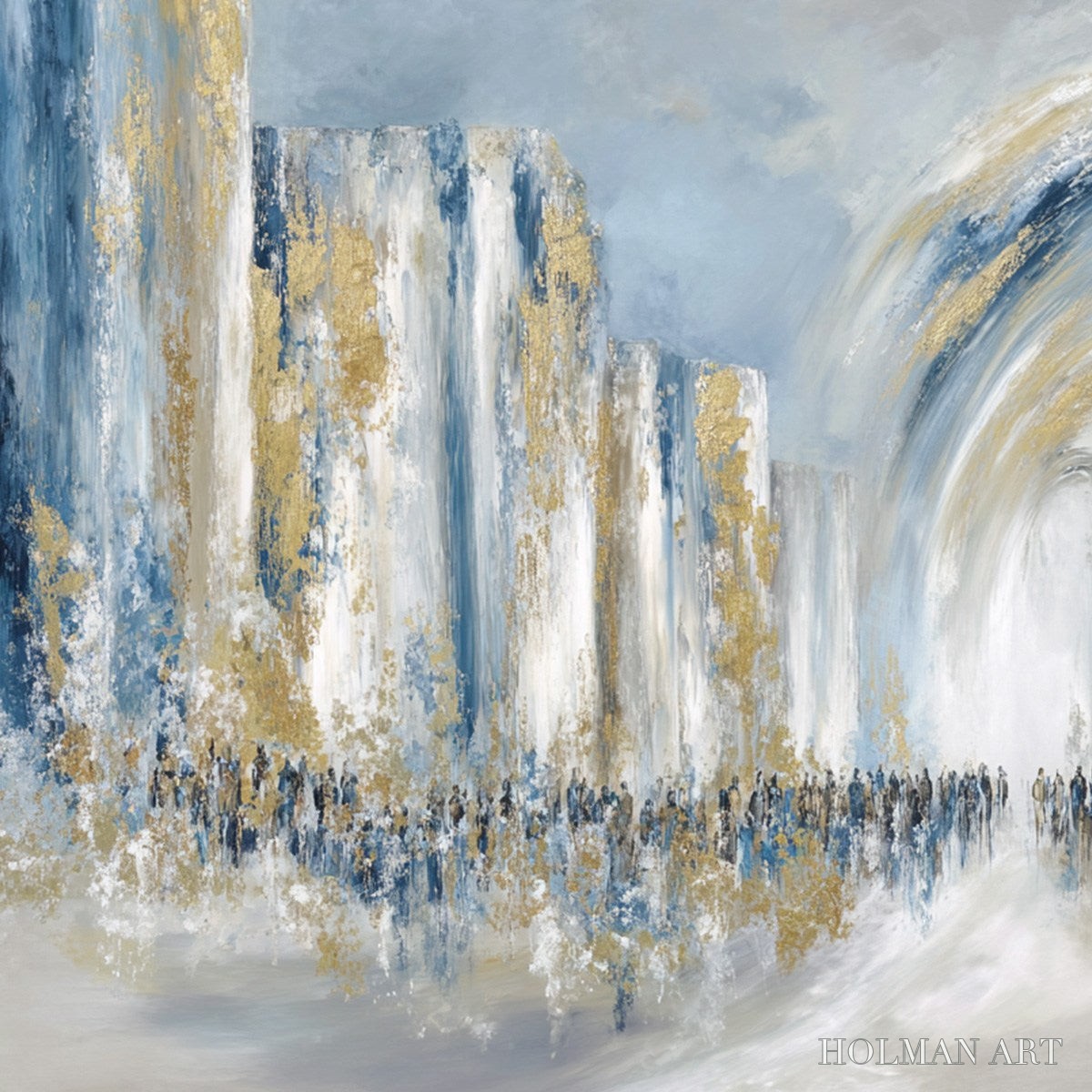 HOLMAN ART Procession – Textured Abstract Painting of a Golden Journey - image 5