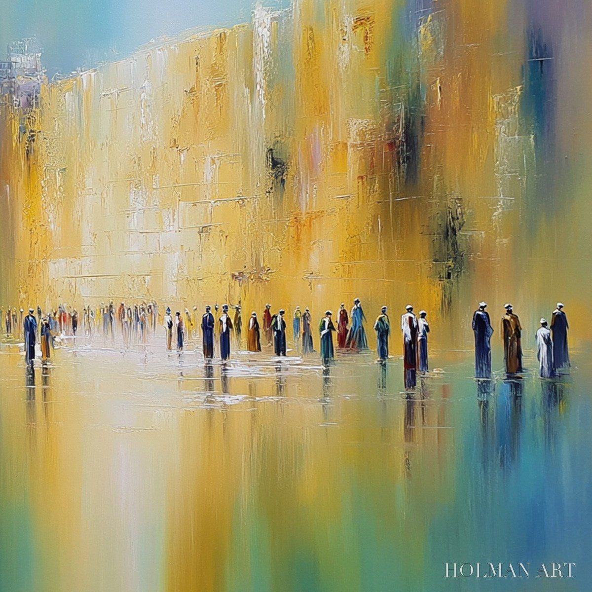 HOLMAN ART Wall of Whispers | Textured Abstract Cityscape Oil Painting - image 3