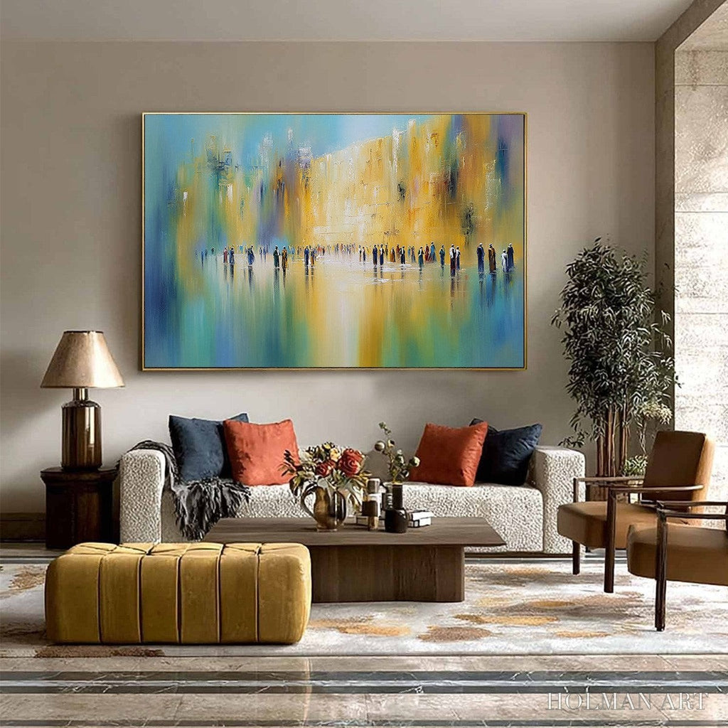 HOLMAN ART Wall of Whispers | Textured Abstract Cityscape Oil Painting - image 4