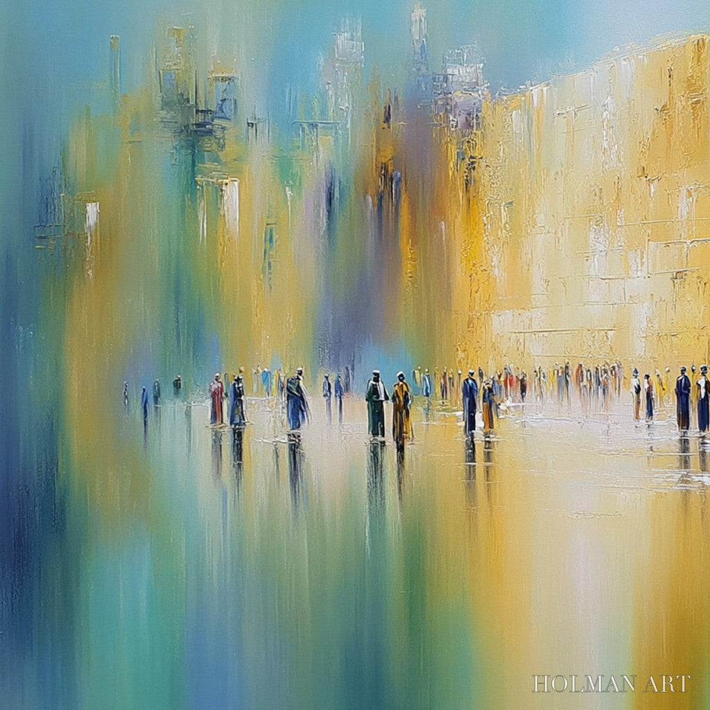 HOLMAN ART Wall of Whispers | Textured Abstract Cityscape Oil Painting - image 5