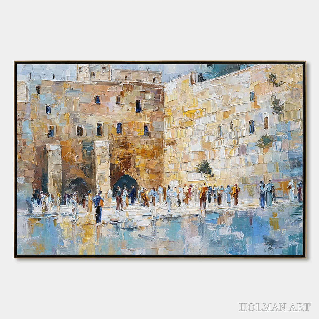 HOLMAN ART Echoes of Eternity – Textured Impasto Painting of a Historic Cityscape - image 1
