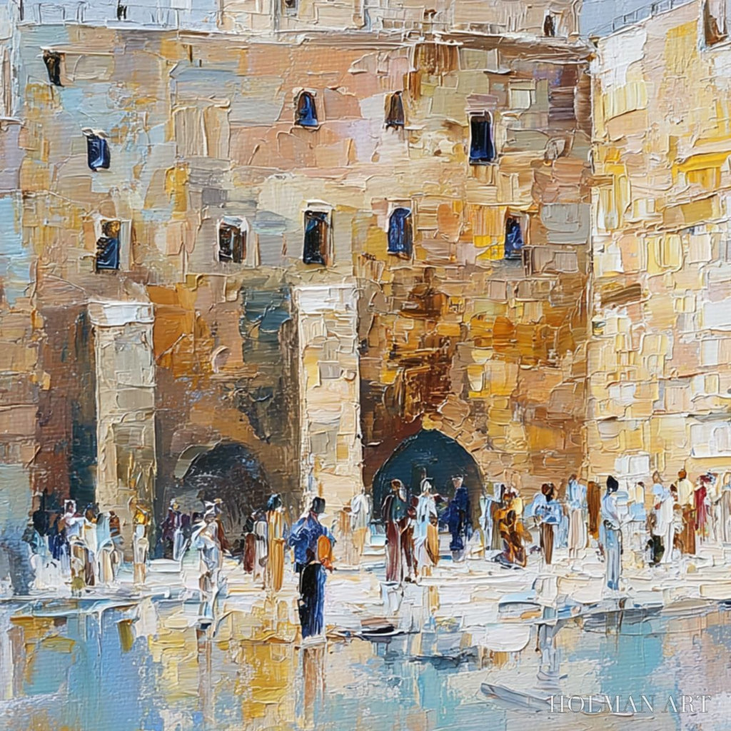 HOLMAN ART Echoes of Eternity – Textured Impasto Painting of a Historic Cityscape - image 3