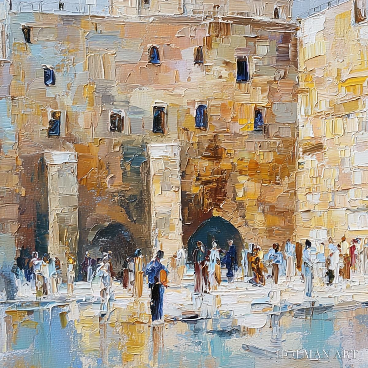 HOLMAN ART Echoes of Eternity – Textured Impasto Painting of a Historic Cityscape - image 3