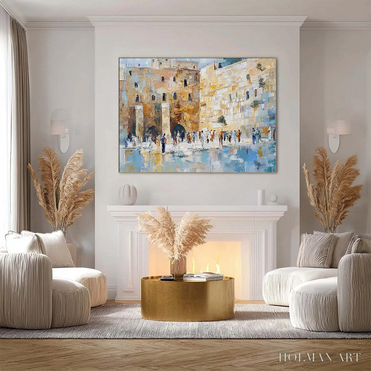 HOLMAN ART Echoes of Eternity – Textured Impasto Painting of a Historic Cityscape - image 4