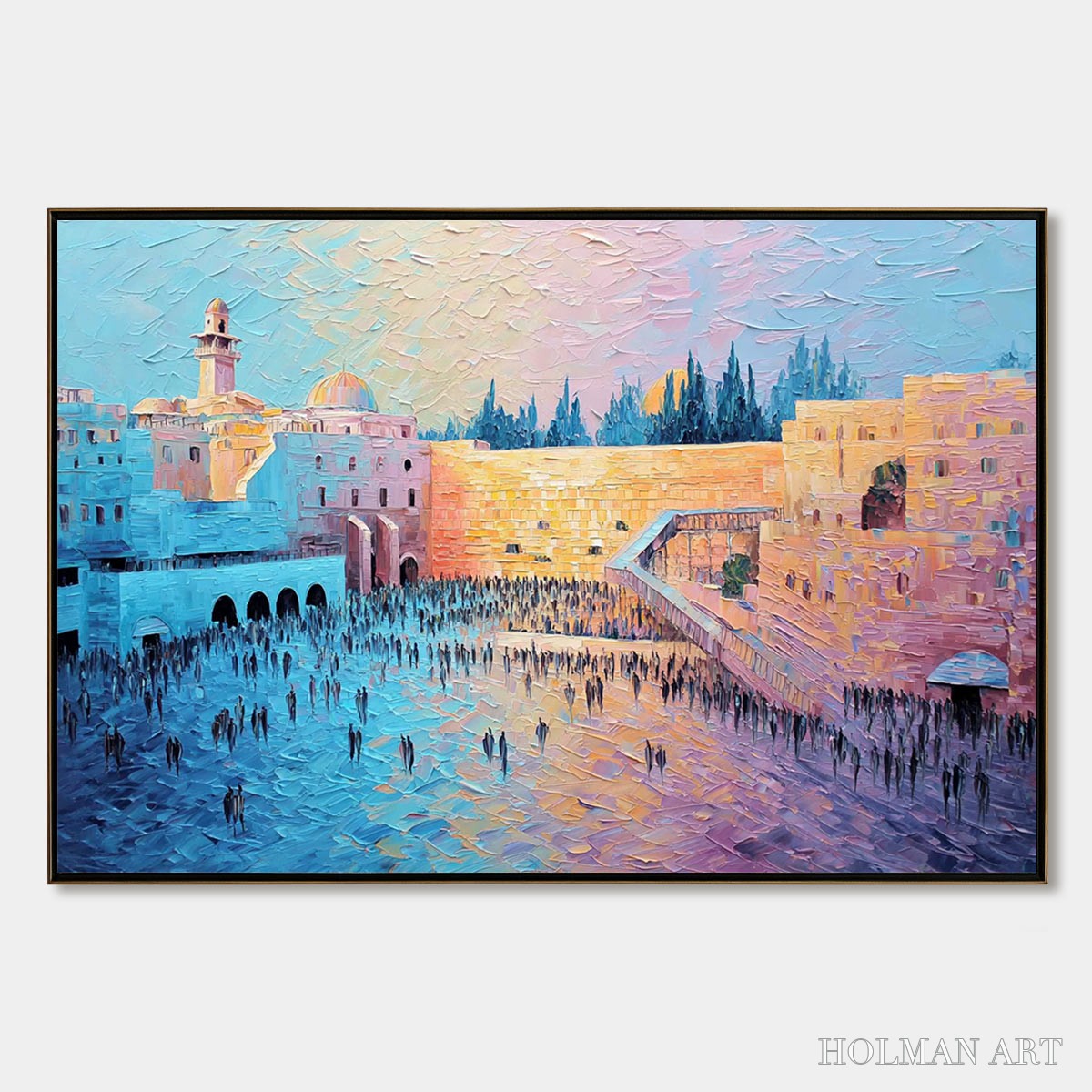 HOLMAN ART Eternal Prayer – Textured Impasto Painting of Jerusalem's Western Wall - image 1