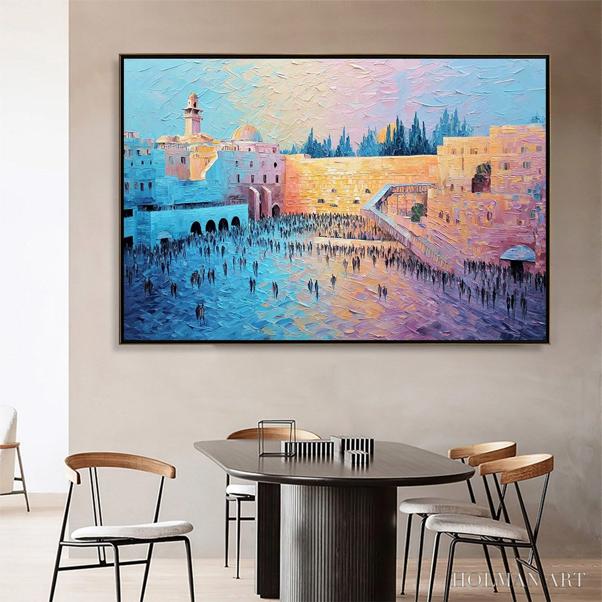 HOLMAN ART Eternal Prayer – Textured Impasto Painting of Jerusalem's Western Wall - image 2