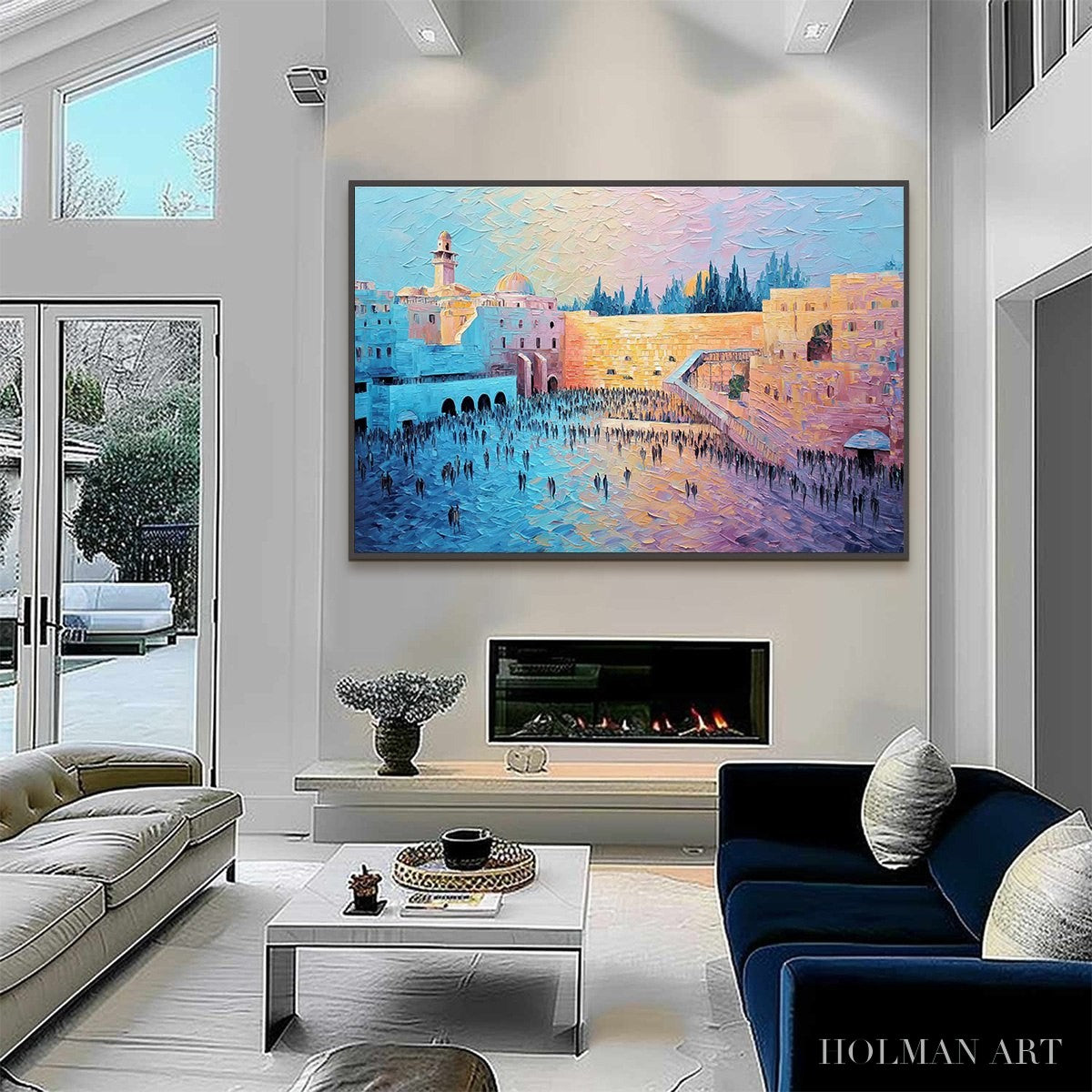 HOLMAN ART Eternal Prayer – Textured Impasto Painting of Jerusalem's Western Wall - image 4