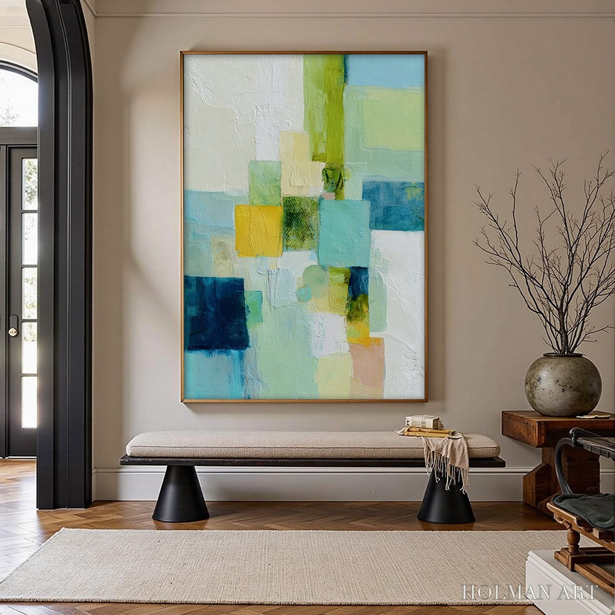 HOLMAN ART Coastal Mosaic – Textured Abstract Color Block Painting - image 2